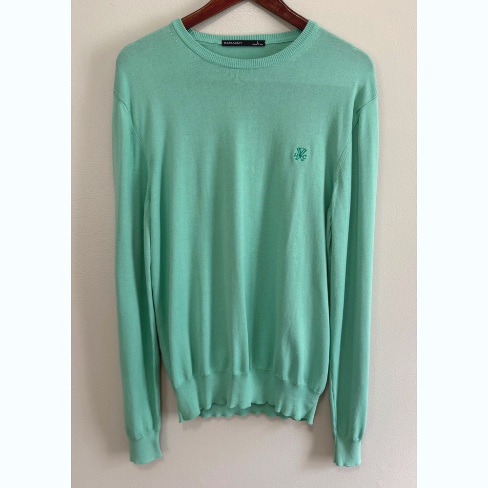 B. Draddy Men's Crew Neck Sweater Cotton Performance Golf Made in Italy SizeL